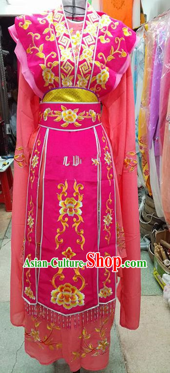 Chinese Traditional Beijing Opera Nobility Lady Rosy Dress Peking Opera Actress Costume for Adults