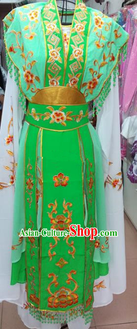 Chinese Traditional Beijing Opera Princess Green Dress Peking Opera Actress Costume for Adults