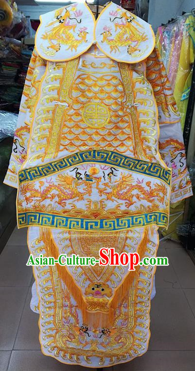 Chinese Traditional Beijing Opera General Golden Costume Peking Opera Military Officer Robe for Adults
