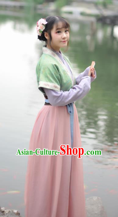 Chinese Ancient Nobility Lady Hanfu Dress Song Dynasty Young Lady Historical Costume Complete Set for Women