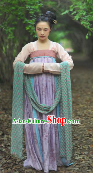 Chinese Ancient Court Maid Hanfu Dress Tang Dynasty Palace Lady Historical Costume for Women