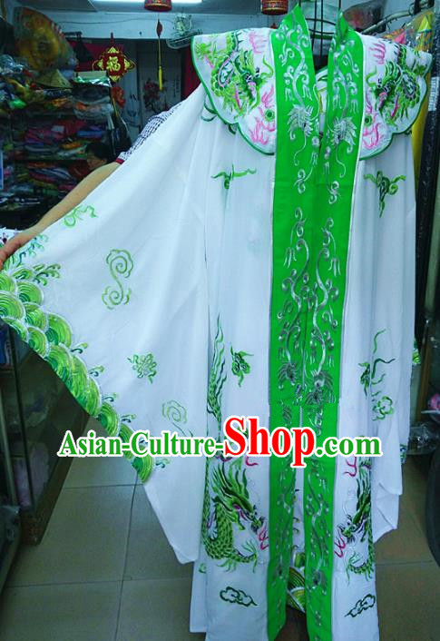 Chinese Traditional Beijing Opera Emperor Costume Peking Opera Niche Green Robe for Adults