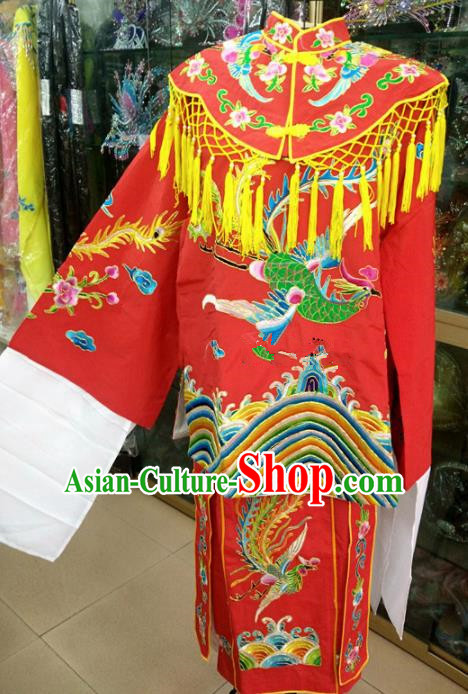 Chinese Traditional Beijing Opera Queen Red Dress Peking Opera Actress Wedding Costume for Adults