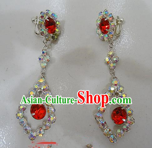 Chinese Traditional Beijing Opera Crystal Earrings Peking Opera Princess Headwear for Adults