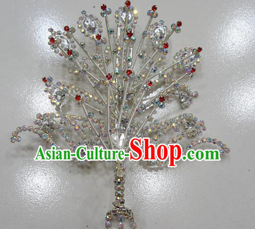 Chinese Traditional Beijing Opera Queen Phoenix Hairpins Princess Crystal Tassel Hair Clip for Adults