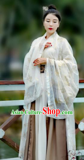 Chinese Ancient Imperial Concubine Hanfu Dress Jin Dynasty Court Lady Historical Costume for Women