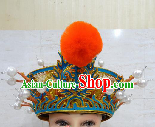 Chinese Traditional Beijing Opera Royal Highness Hat Ancient Prince Helmet Headwear for Adults