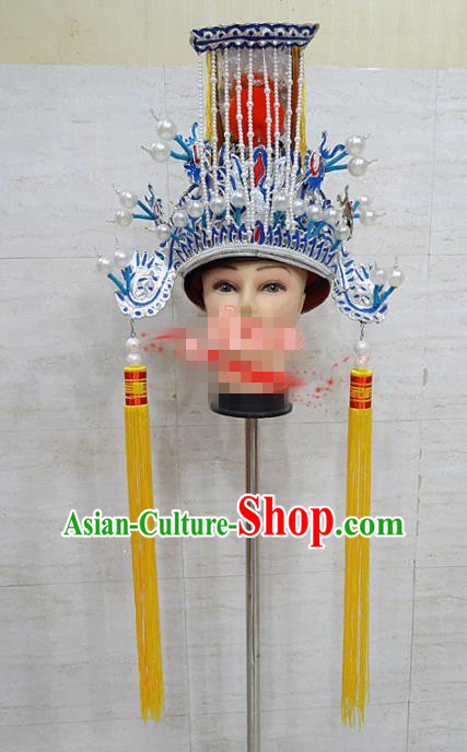 Chinese Traditional Beijing Opera General Hat Ancient Emperor Helmet Headwear for Adults