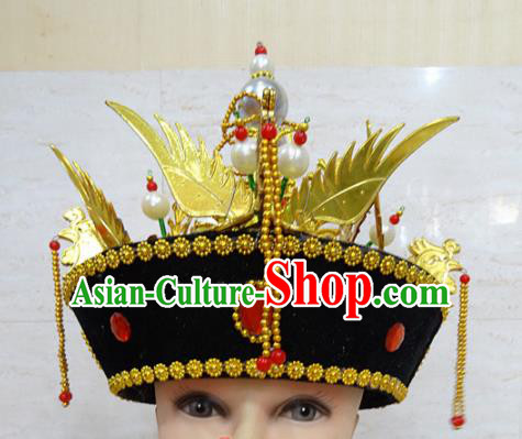 Chinese Traditional Beijing Opera Actress Hair Accessories Ancient Manchu Queen Phoenix Hat for Adults