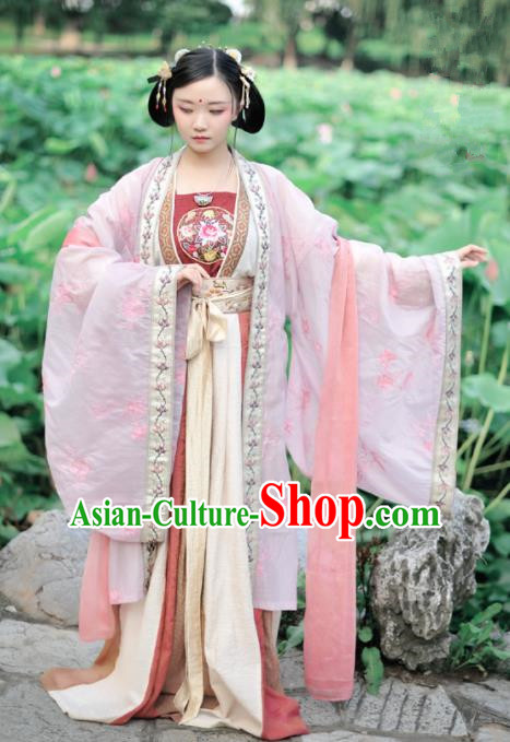 Chinese Ancient Imperial Concubine Hanfu Dress Traditional Tang Dynasty Palace Lady Historical Costumes Complete Set