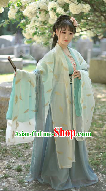 Chinese Ancient Tang Dynasty Palace Princess Historical Costumes Complete Set for Women