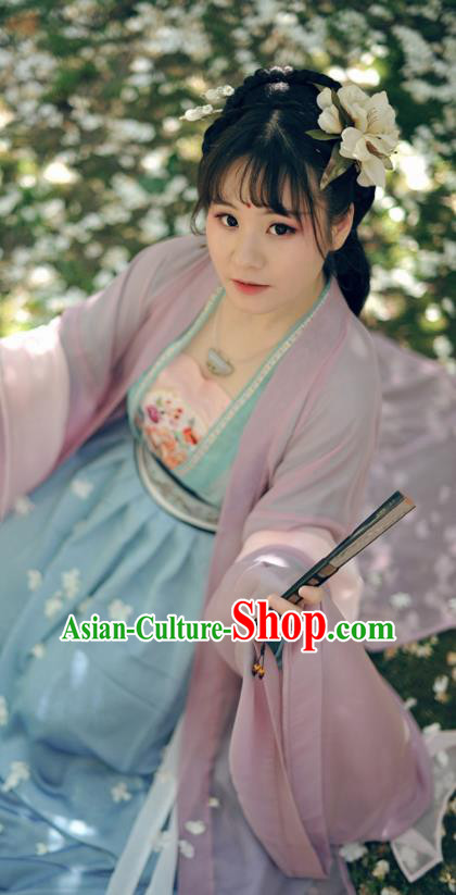 Chinese Ancient Aristocratic Lady Hanfu Dress Tang Dynasty Princess Historical Costumes Complete Set