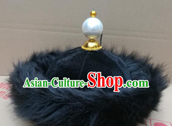 Chinese Traditional Beijing Opera Headwear Ancient Qing Dynasty Manchu Prince Hat