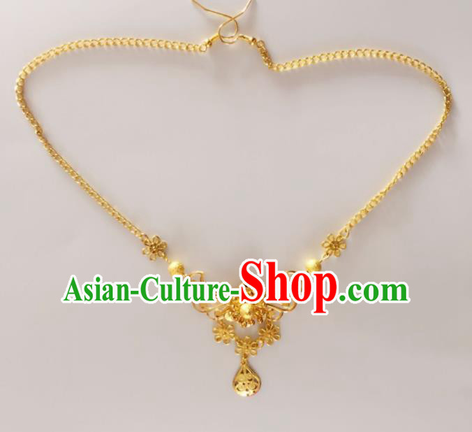 Chinese Traditional Hair Accessories Wedding Eyebrows Pendant Golden Tassel Hair Clasp for Women