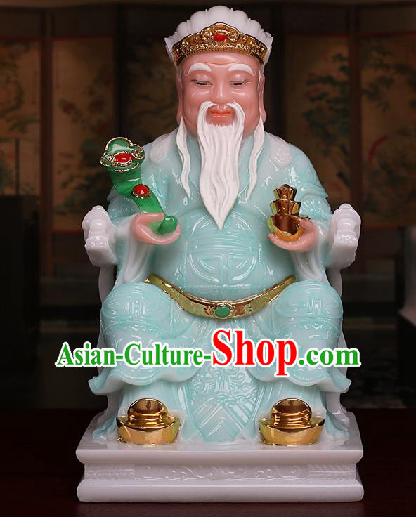 Chinese Traditional Religious Supplies Green Gnome Statue Taoism Accessories