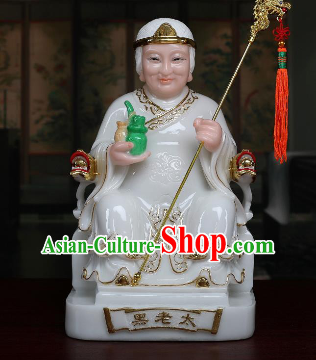 Chinese Traditional Religious Supplies Feng Shui Goddess White Cloth Statue Taoism Decoration