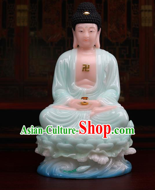 Chinese Traditional Religious Supplies Feng Shui Buddha Green Cloth Statue Buddhism Decoration