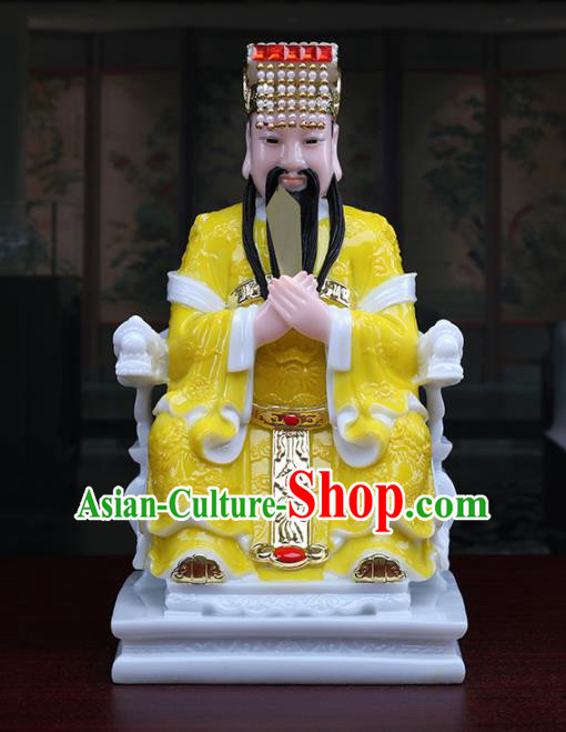 Chinese Traditional Religious Supplies Feng Shui Yellow Cloth Taoism Supreme Deity Statue Decoration