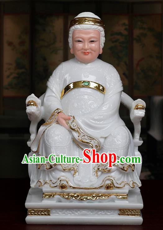 Chinese Traditional Religious Supplies Feng Shui White Marble Taoism Earth Grandmother Decoration