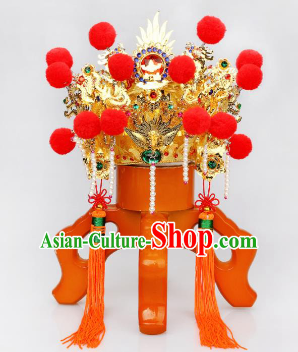 Chinese Traditional Religious Hair Accessories Phoenix Coronet Feng Shui Buddhism Hat