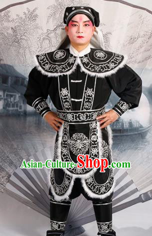 Chinese Traditional Beijing Opera Takefu Costume Ancient Swordsman Black Clothing