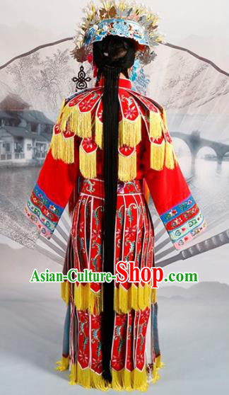 Chinese Traditional Beijing Opera Imperial Consort Costume Ancient Queen Red Palace Dress