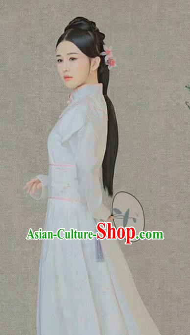 Chinese Ancient Aristocratic Lady Hanfu Dress Traditional Qing Dynasty Palace Princess Costume and Headpiece for Women
