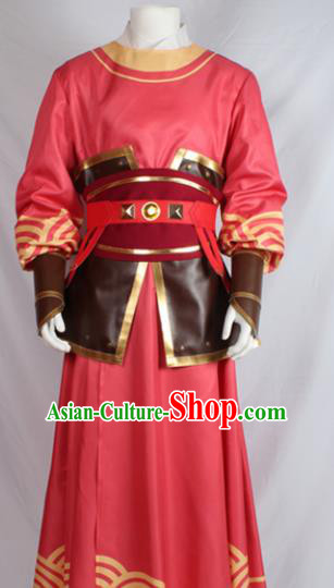 Chinese Ancient Imperial Bodyguard Red Costume Traditional Cosplay Swordsman Clothing for Men