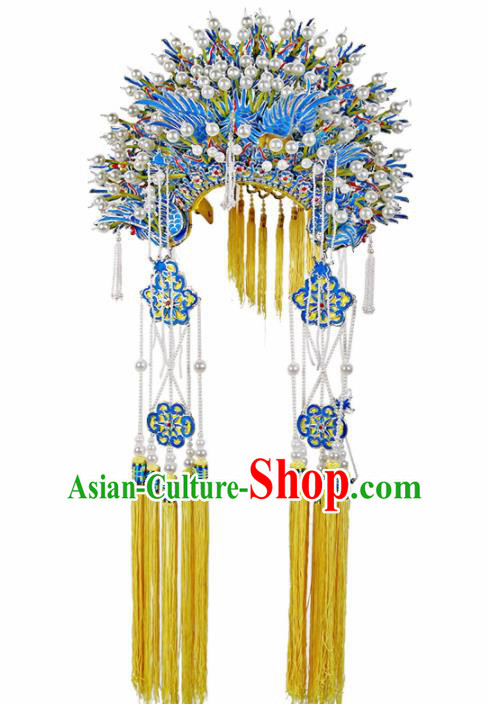 Asian Chinese Beijing Opera Headwear Traditional Peking Opera Imperial Concubine Phoenix Coronet