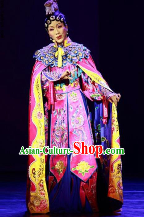 Traditional Chinese Beijing Opera Rosy Dress Ancient Imperial Consort Yu Ji Historical Costume Complete Set