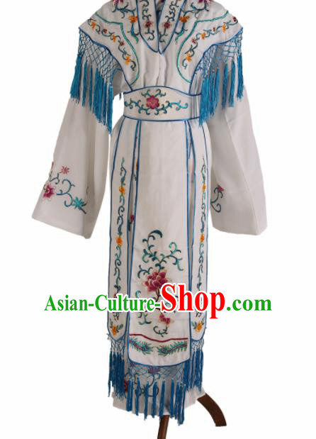 Traditional Chinese Beijing Opera Peri Costume Peking Opera Princess White Dress
