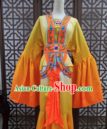 Traditional Chinese Beijing Opera Actress Costume Peking Opera Maidservants Orange Dress