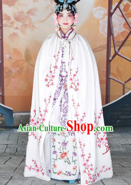 Traditional Chinese Beijing Opera Diva Costume Peking Opera Imperial Concubine White Cloak