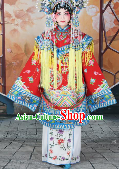 Traditional Chinese Beijing Opera Diva Costume Peking Opera Imperial Concubine Red Dress