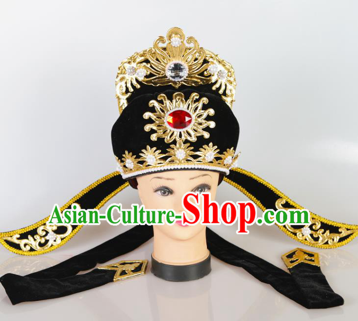 Asian Chinese Beijing Opera Niche Scholar Headwear Traditional Peking Opera Young Men Hat