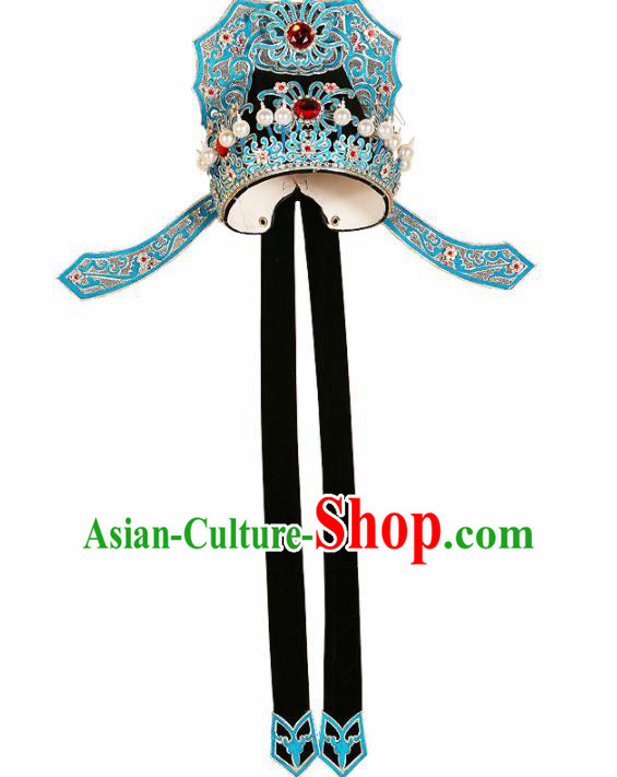 Asian Chinese Beijing Opera Niche Headwear Traditional Peking Opera Scholar Black Hat