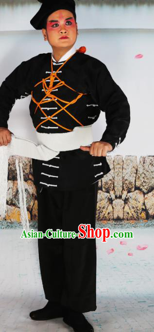 Chinese Traditional Beijing Opera Takefu Black Clothing Peking Opera Wu Song Costume