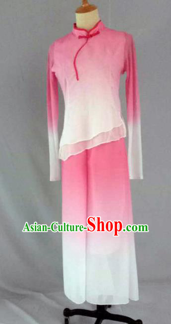 Traditional Chinese Folk Dance Costume China Yangko Dance Pink Clothing for Women