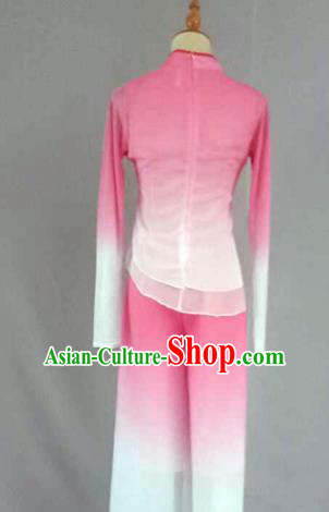 Traditional Chinese Folk Dance Costume China Yangko Dance Pink Clothing for Women
