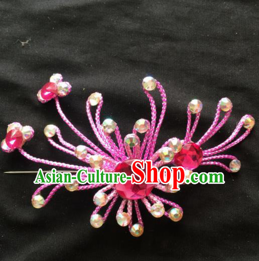 Asian Chinese Beijing Opera Jewelry Accessories Stage Performance Rosy Brooch for Women