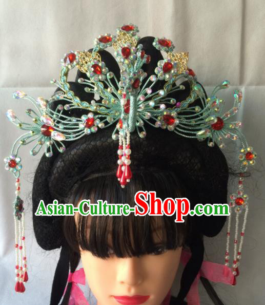 Asian Chinese Beijing Opera Hair Accessories Ancient Princess Phoenix Coronet Hairpins for Women