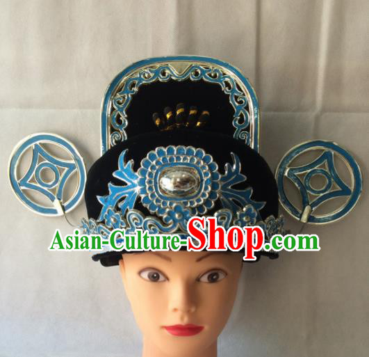 Asian Chinese Beijing Opera Niche Headwear Ancient Magistrate Hat for Men