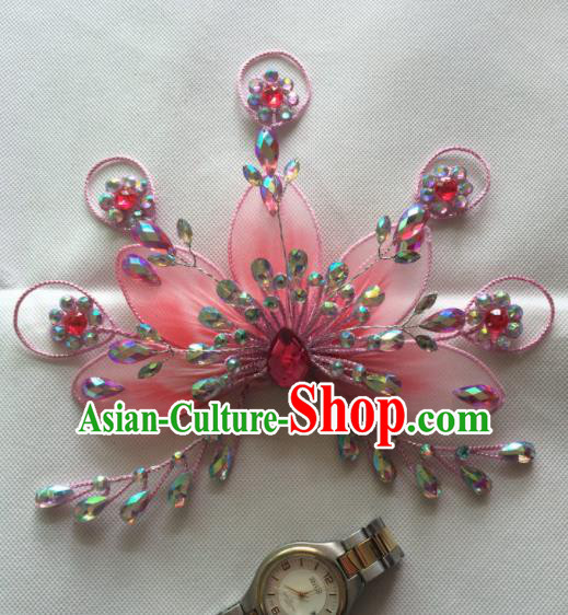 Asian Chinese Beijing Opera Actress Hair Accessories Pink Hair Clip Ancient Princess Hairpins for Women