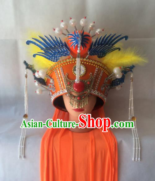 Asian Chinese Beijing Opera Hair Accessories Ancient Empress Dowager Phoenix Coronet Hat for Women