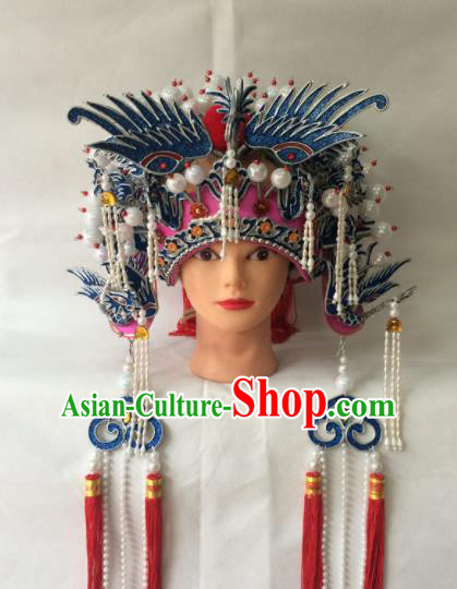 Asian Chinese Beijing Opera Hair Accessories Ancient Imperial Concubine Phoenix Coronet Hat for Women