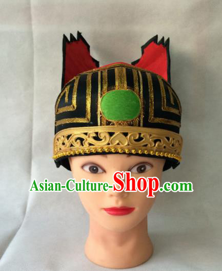 Asian Chinese Traditional Beijing Opera Old Men Headwear Ancient Senior Grand Tutor Hat for Men