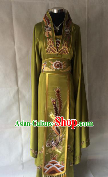 Traditional Chinese Beijing Opera Imperial Concubine Costume Ancient Peri Green Dress for Women
