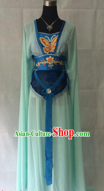 Traditional Chinese Beijing Opera Princess Costume Ancient Peri Blue Dress for Women