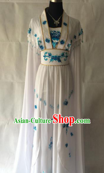 Traditional Chinese Beijing Opera Princess Costume Ancient Peri White Dress for Women