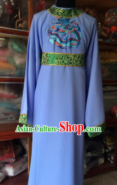 Traditional Chinese Beijing Opera Costume Peking Opera Eunuch Blue Robe